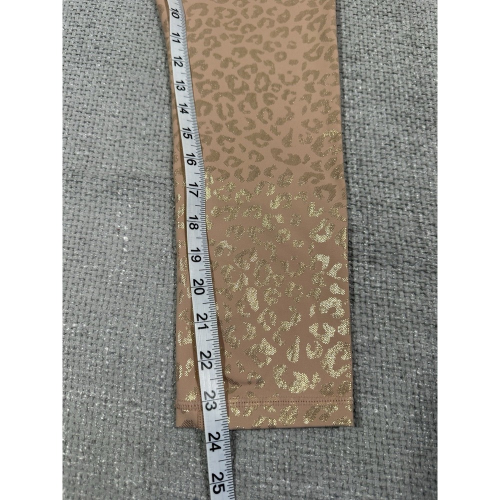 Zyia Active Leggings Womens 8-10 Pink Gold Metallic Leopard Print Activewear - Picture 6 of 9